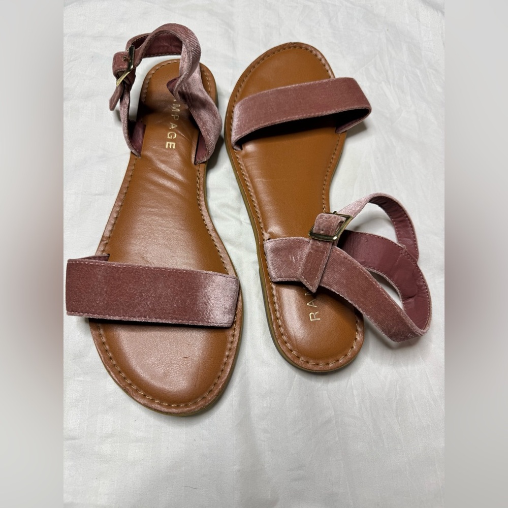 Rampage Women's Velvet Pink Sandals